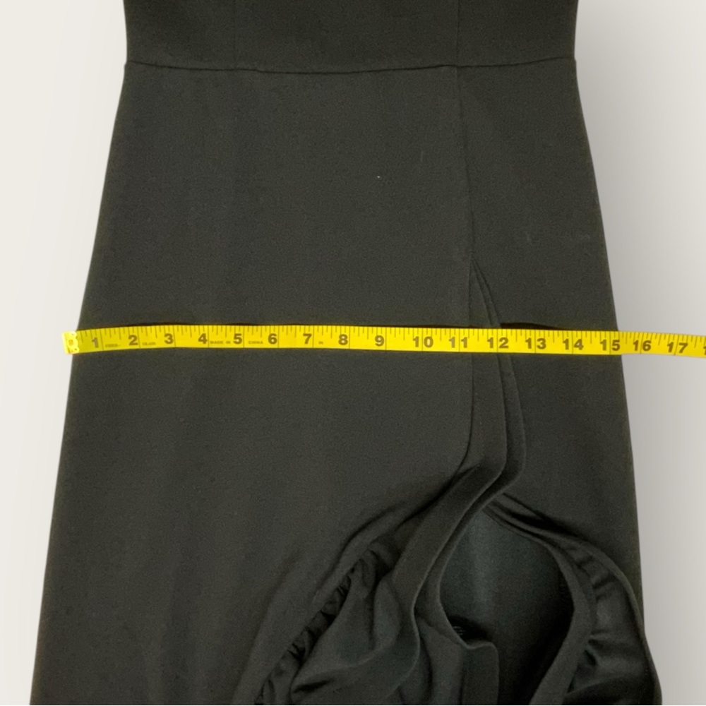 NWT | Betsy & Adams | Ruffle Halter Crepe Gown | Black | Size 2 - Picture 14 of 15